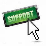 Green “Support” Button with Cursor Arrow